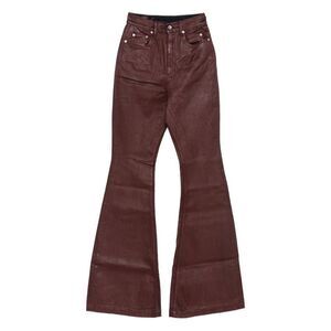DRKSHDW High-Waist Coated Flare Leg Trousers Women RED Pants